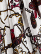 Plus Chain Print Pleated Colorblock Skirt