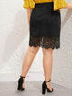 Plus Lace Hem Zipper Skirt