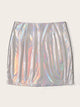 Plus Zip Up Metallic Skirt