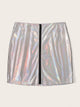 Plus Zip Up Metallic Skirt