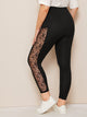 Plus Lace Panel Leggings