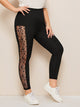 Plus Lace Panel Leggings