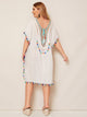 Plus Tassel Trim Crochet Dress