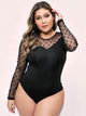 Plus Polka Dot Sheer Mesh Teddy Bodysuit