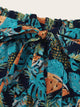 Plus Paperbag Waist Tropical Print Belted Shorts