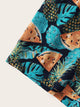 Plus Paperbag Waist Tropical Print Belted Shorts