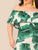 Plus Tropical Print Flounce Foldover Bardot Dress