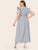 Plus Ruffle Armhole Striped Maxi Dress