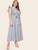 Plus Ruffle Armhole Striped Maxi Dress