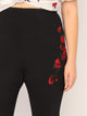 Plus High Waist Embroidery Appliques Leggings