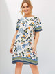  Plus Tribal and Botanical Print Dress