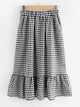 Plus Gingham Button Front Ruffle Hem Skirt