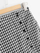 Plus Gingham Button Front Ruffle Hem Skirt