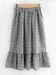 Plus Gingham Button Front Ruffle Hem Skirt