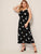 Plus Polka Dot Tie Back Flared Slip Dress