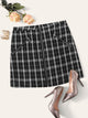 Plus Plaid Print Zip Skirt