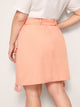 Plus Solid Fringe Tulip Hem Belted Skirt