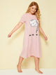 SHEIN Plus Cat Print Tunic Night Dress