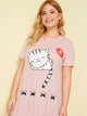 SHEIN Plus Cat Print Tunic Night Dress