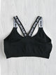 Plus Letter Print Criss Cross Bralette