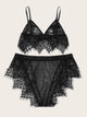 Plus Floral Lace Lingerie Set