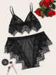 Plus Floral Lace Lingerie Set