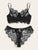 Plus Floral Lace Scallop Trim Lingerie Set