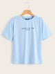 Plus Drop Shoulder Slogan Print Tee