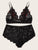 Plus Applique Floral Lace Lingerie Set