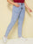 Plus Space Dye Button Waist Jeans