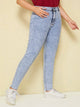 Plus Space Dye Button Waist Jeans