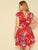 Plus Floral Print Ruffle Hem Tie Back Dress