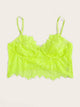 Plus Neon Lime Floral Lace Bralette