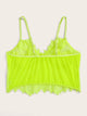 Plus Neon Lime Floral Lace Bralette