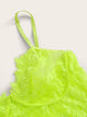 Plus Neon Lime Floral Lace Bralette