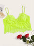 Plus Neon Lime Floral Lace Bralette