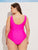 Plus Neon Pink Knot One Piece Swimwear