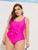 Plus Neon Pink Knot One Piece Swimwear