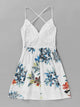 Plus Lace Panel Floral Print Cami Dress