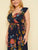  Plus Floral Print Ruffle Hem Wrap Belted Dress