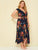  Plus Floral Print Ruffle Hem Wrap Belted Dress