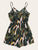 Plus Jungle Leaf Print Cami Romper