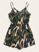 Plus Jungle Leaf Print Cami Romper