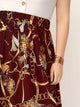 Plus Chain Print Elastic Waist Skirt