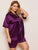 Plus Contrast Binding Satin Pajama Set