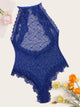 Plus Floral Lace Sheer Teddy Bodysuit