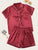 Plus Contrast Binding Satin Pajama Set