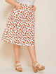 Plus Allover Watermelon Print Midi Skirt