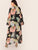 Plus Open Front Floral Print Kimono