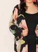 Plus Open Front Floral Print Kimono
